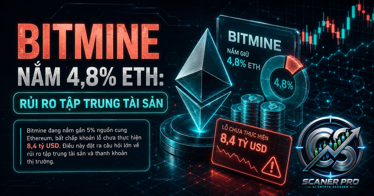 Bitmine nắm 4,8% ETH: Rủi ro tập trung tài sản
